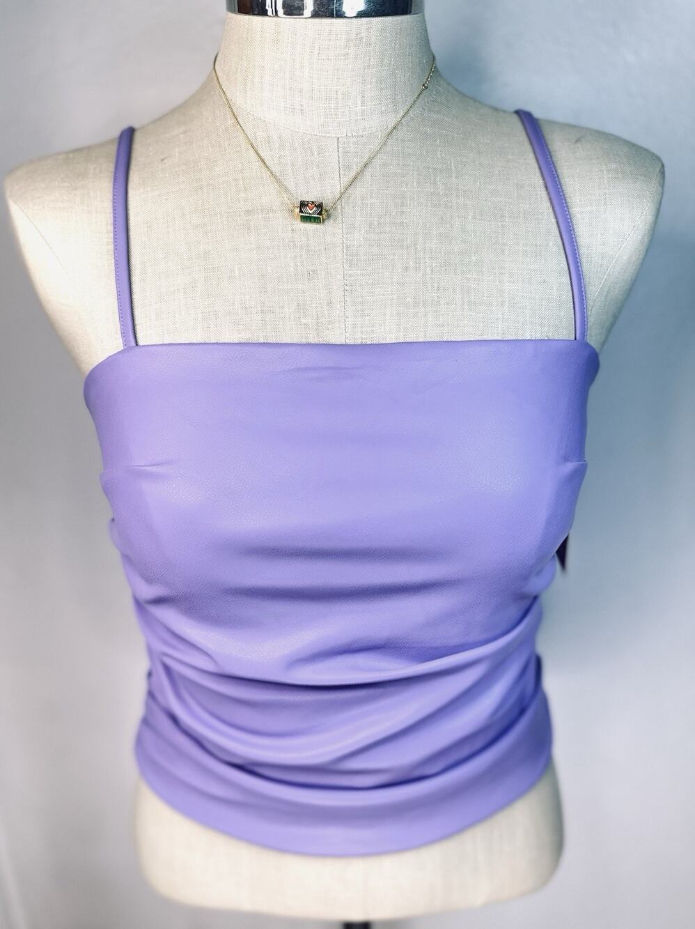 NWT Buddy Love Jolee Vegan Leather Tank Top In Purple Size Small Festival Party